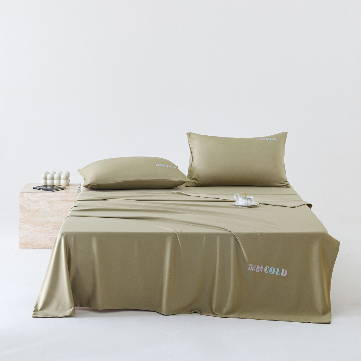 91家纺网 家纺一手货源 找家纺 悦然毛巾被 2026新款锦氨冷感毯300克加厚盖毯床笠夏被空调凉感夏凉被空调被 素凉清感豆绿