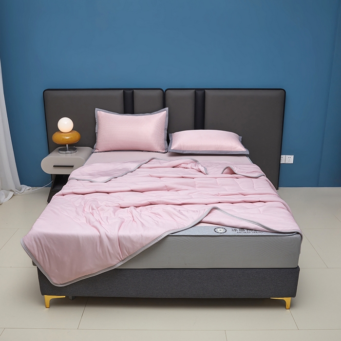 91家纺网 家纺一手货源 找家纺 可恩欣 2026新款冰感凉风席 床笠-冰感乐粉