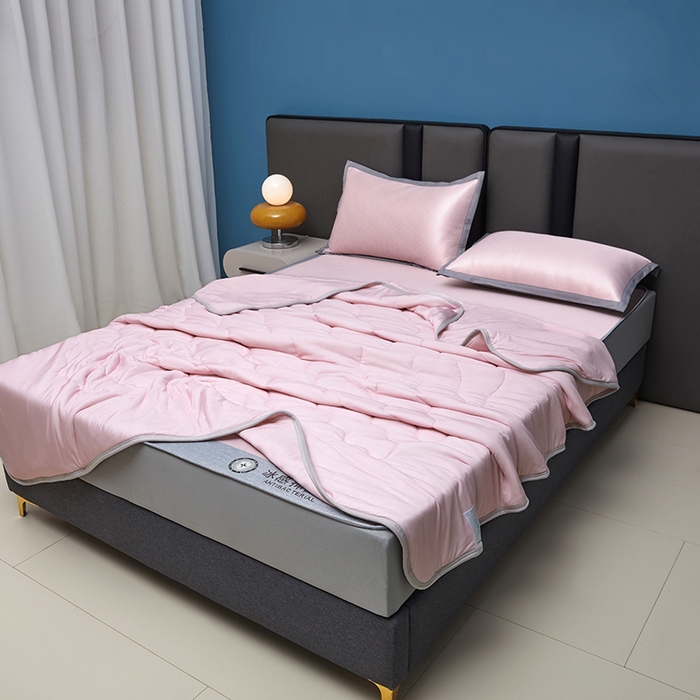 91家纺网 家纺一手货源 找家纺 可恩欣 2026新款冰感凉风席 床笠-冰感乐粉