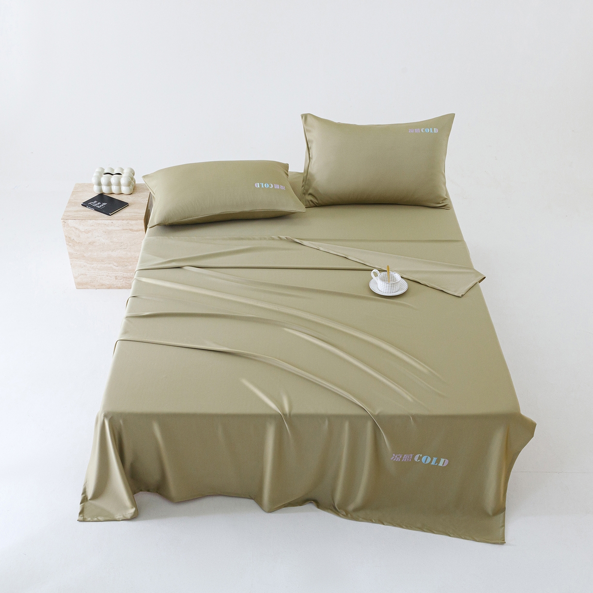 91家纺网 家纺一手货源 找家纺 悦然毛巾被 2026新款锦氨冷感毯300克加厚盖毯床笠夏被空调凉感夏凉被空调被 素凉清感豆绿