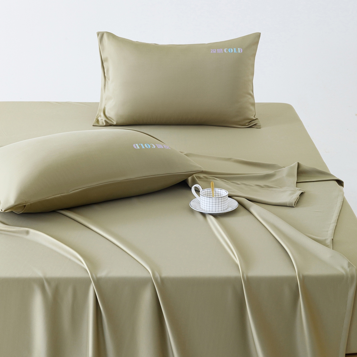 91家纺网 家纺一手货源 找家纺 悦然毛巾被 2026新款锦氨冷感毯300克加厚盖毯床笠夏被空调凉感夏凉被空调被 素凉清感豆绿