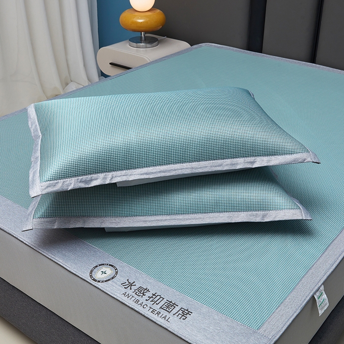 91家纺网 家纺一手货源 找家纺 可恩欣 2026新款冰感凉风席 床笠-冰感水绿