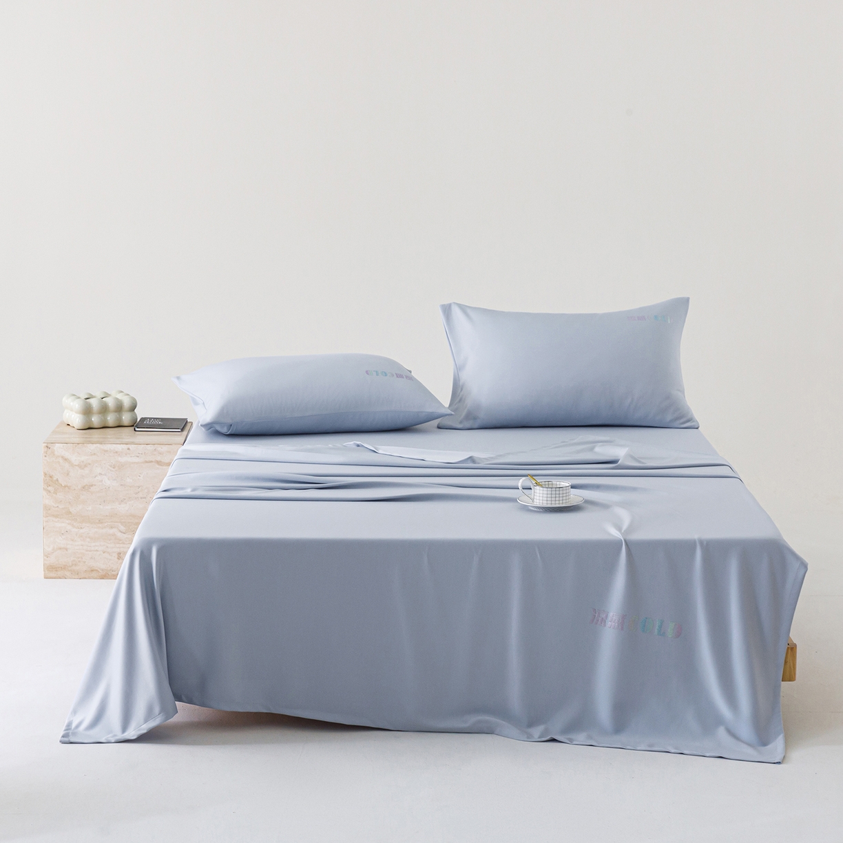 91家纺网 家纺一手货源 找家纺 悦然毛巾被 2026新款锦氨冷感毯300克加厚盖毯床笠夏被空调凉感夏凉被空调被 素凉清感天蓝