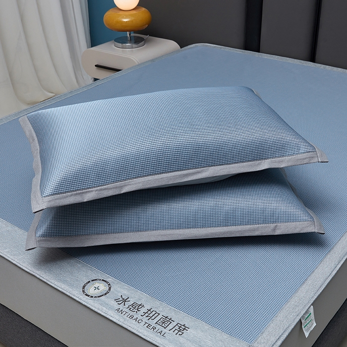 91家纺网 家纺一手货源 找家纺 可恩欣 2026新款冰感凉风席 床笠-冰感夏蓝