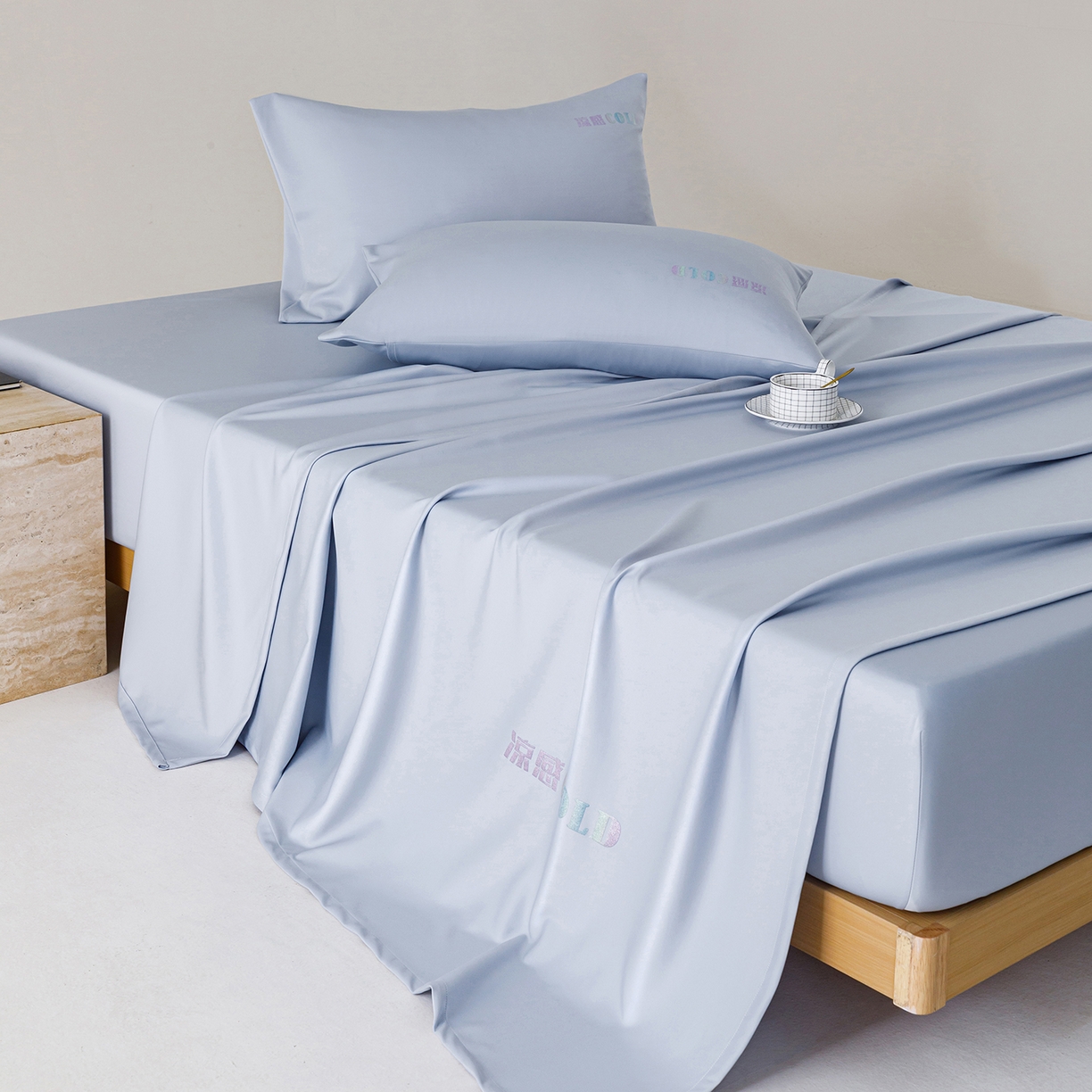 91家纺网 家纺一手货源 找家纺 悦然毛巾被 2026新款锦氨冷感毯300克加厚盖毯床笠夏被空调凉感夏凉被空调被 素凉清感天蓝