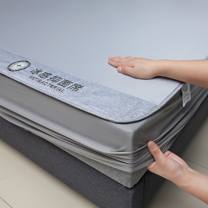 91家纺网 家纺一手货源 找家纺 可恩欣 2026新款冰感凉风席 床笠-冰感银灰