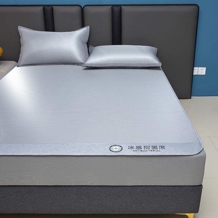 91家纺网 家纺一手货源 找家纺 可恩欣 2026新款冰感凉风席 床笠-冰感银灰