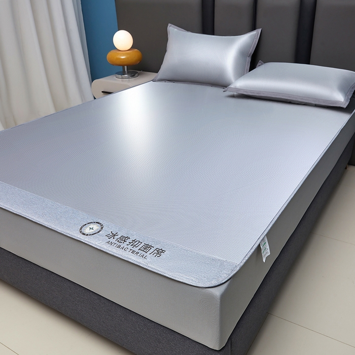 91家纺网 家纺一手货源 找家纺 可恩欣 2026新款冰感凉风席 床笠-冰感银灰