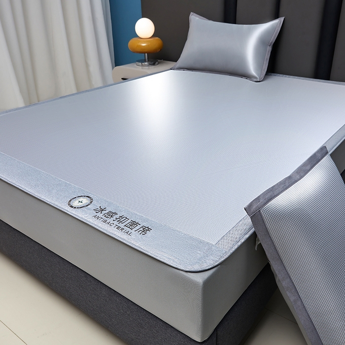 91家纺网 家纺一手货源 找家纺 可恩欣 2026新款冰感凉风席 床笠-冰感银灰