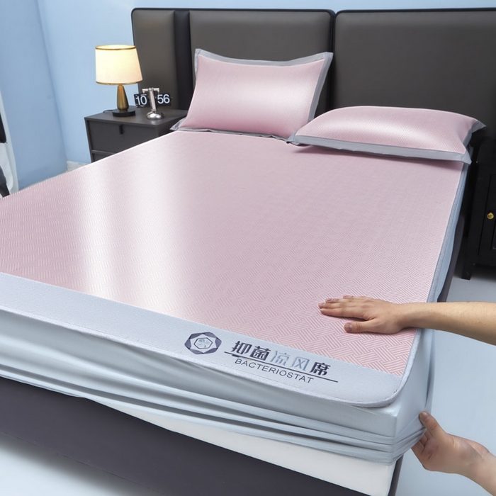 可恩欣 2026新款冰感凉风席 床笠-凉风粉