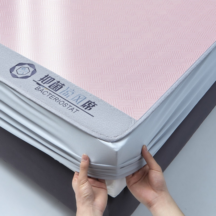 91家纺网 家纺一手货源 找家纺 可恩欣 2026新款冰感凉风席 床笠-凉风粉