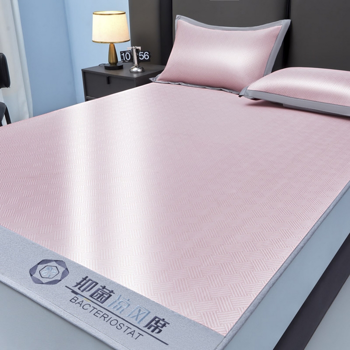 91家纺网 家纺一手货源 找家纺 可恩欣 2026新款冰感凉风席 床笠-凉风粉