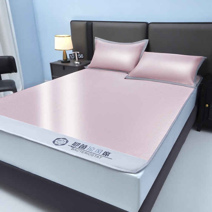 91家纺网 家纺一手货源 找家纺 可恩欣 2026新款冰感凉风席 床笠-凉风粉