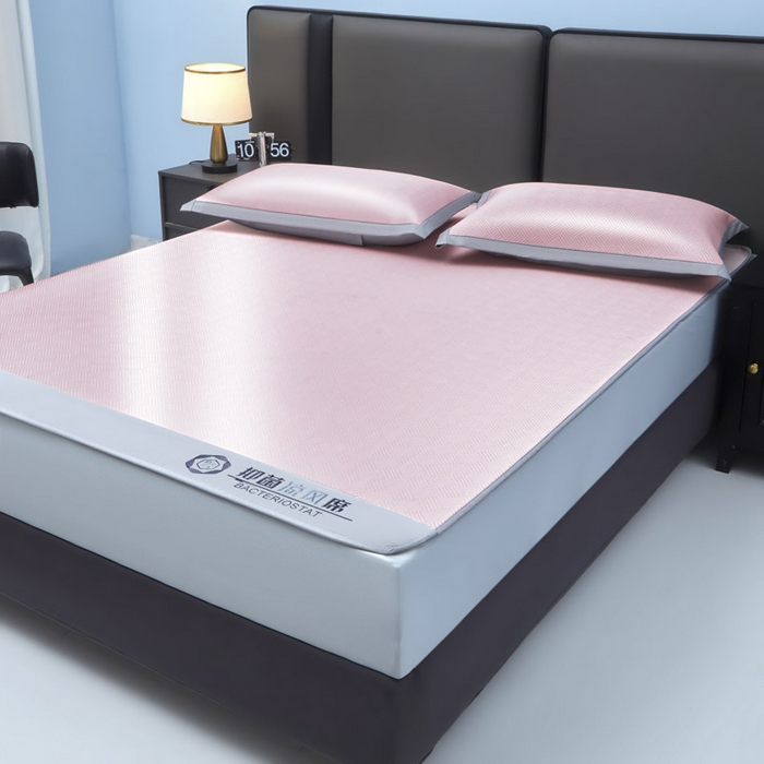 91家纺网 家纺一手货源 找家纺 可恩欣 2026新款冰感凉风席 床笠-凉风粉