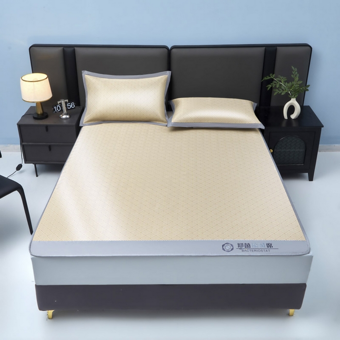 91家纺网 家纺一手货源 找家纺 可恩欣 2026新款冰感凉风席 床笠-凉风金