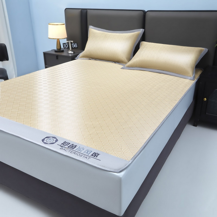 91家纺网 家纺一手货源 找家纺 可恩欣 2026新款冰感凉风席 床笠-凉风金