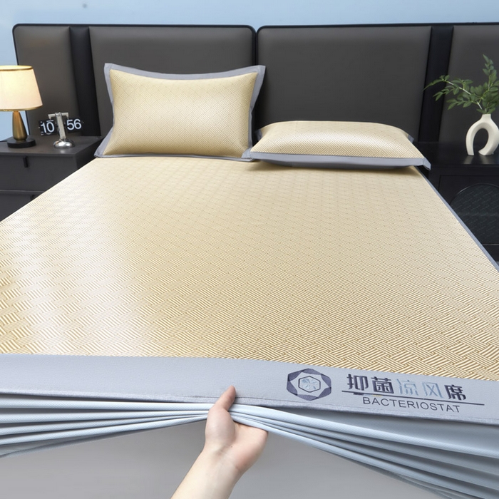 91家纺网 家纺一手货源 找家纺 可恩欣 2026新款冰感凉风席 床笠-凉风金