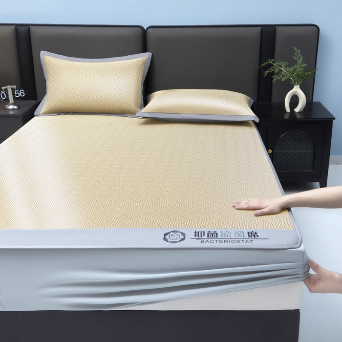 91家纺网 家纺一手货源 找家纺 可恩欣 2026新款冰感凉风席 床笠-凉风金