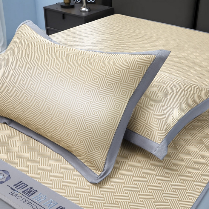 91家纺网 家纺一手货源 找家纺 可恩欣 2026新款冰感凉风席 床笠-凉风金