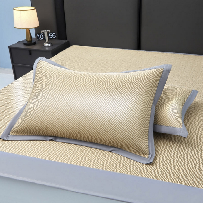 91家纺网 家纺一手货源 找家纺 可恩欣 2026新款冰感凉风席 床笠-凉风金