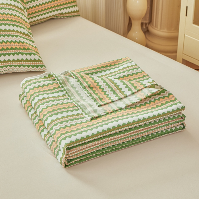 91家纺网 家纺一手货源 找家纺 爱彼家纺 2026新款原棉老粗布透气印花床单单件热门摩洛小狗热门新升级-细沙老粗布 新向往条绿