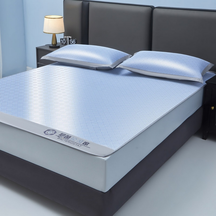 91家纺网 家纺一手货源 找家纺 可恩欣 2026新款冰感凉风席 床笠-凉风蓝