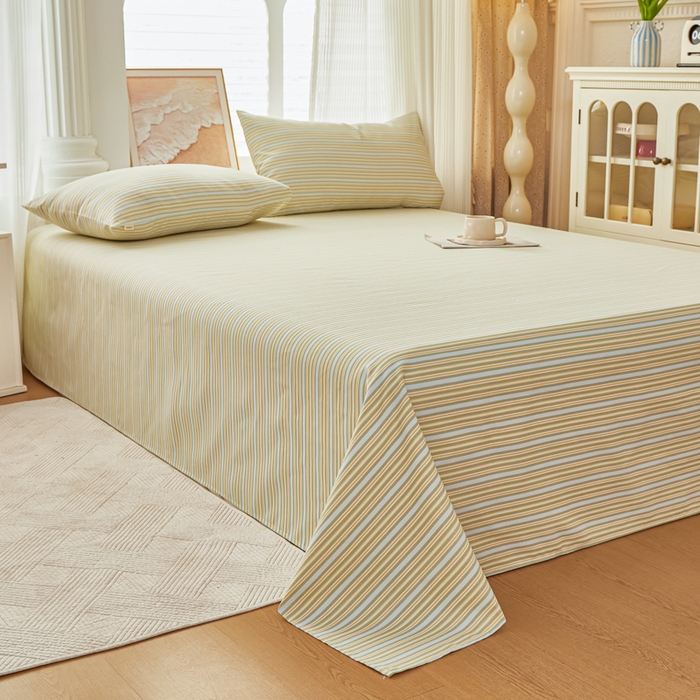 91家纺网 家纺一手货源 找家纺 爱彼家纺 2026新款原棉老粗布透气印花床单单件热门摩洛小狗热门新升级-细沙老粗布 新北望