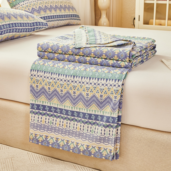 91家纺网 家纺一手货源 找家纺 爱彼家纺 2026新款原棉老粗布透气印花床单单件热门摩洛小狗热门新升级-细沙老粗布 新向往米蓝条