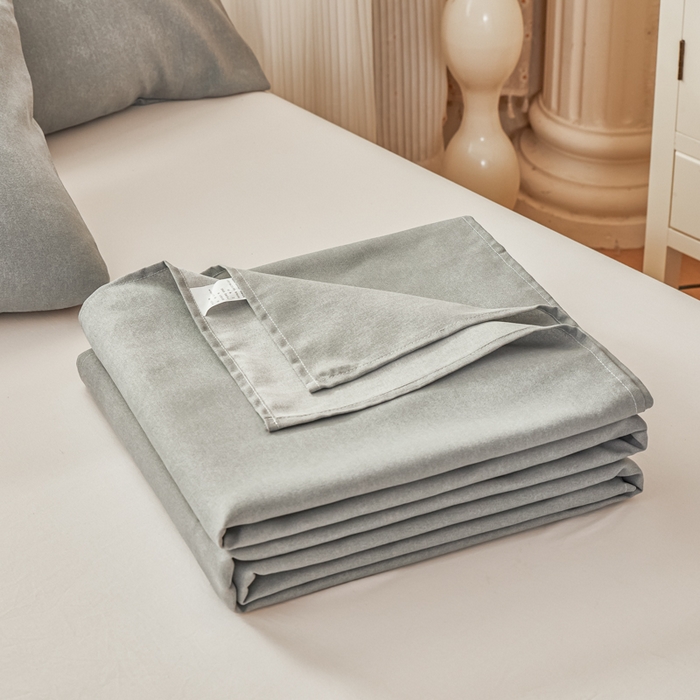 91家纺网 家纺一手货源 找家纺 爱彼家纺 2026新款原棉老粗布透气印花床单单件热门摩洛小狗热门新升级-细沙老粗布 新奇妙空间灰