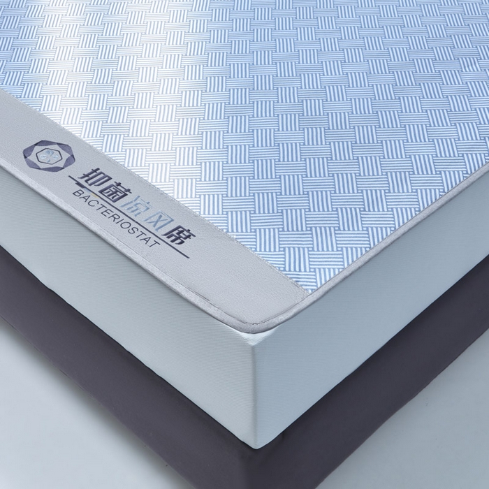 91家纺网 家纺一手货源 找家纺 可恩欣 2026新款冰感凉风席 床笠-凉风蓝