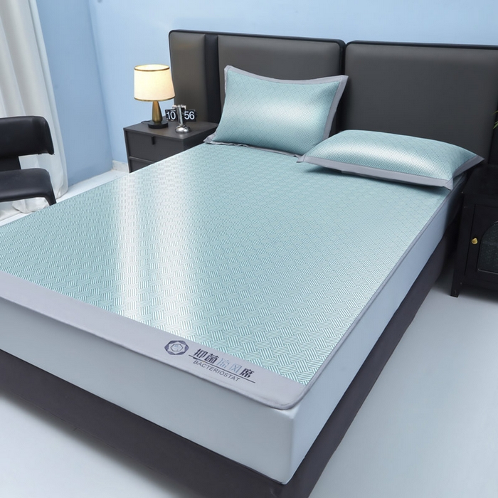 91家纺网 家纺一手货源 找家纺 可恩欣 2026新款冰感凉风席 床笠-凉风绿