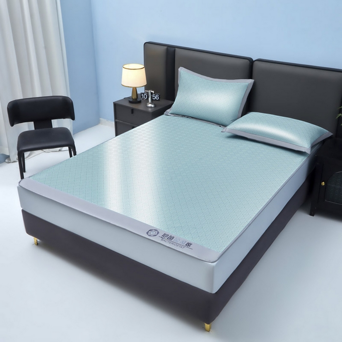 91家纺网 家纺一手货源 找家纺 可恩欣 2026新款冰感凉风席 床笠-凉风绿