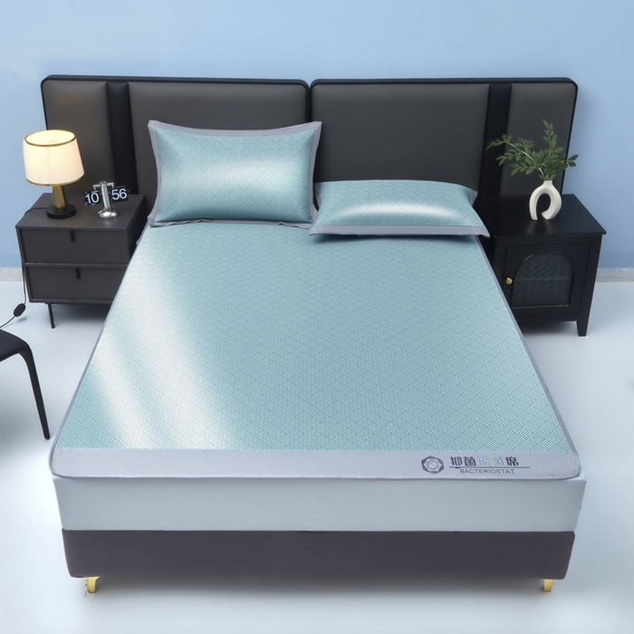 91家纺网 家纺一手货源 找家纺 可恩欣 2026新款冰感凉风席 床笠-凉风绿