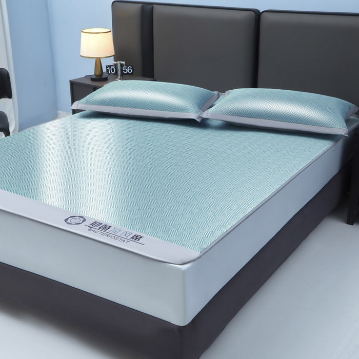 91家纺网 家纺一手货源 找家纺 可恩欣 2026新款冰感凉风席 床笠-凉风绿