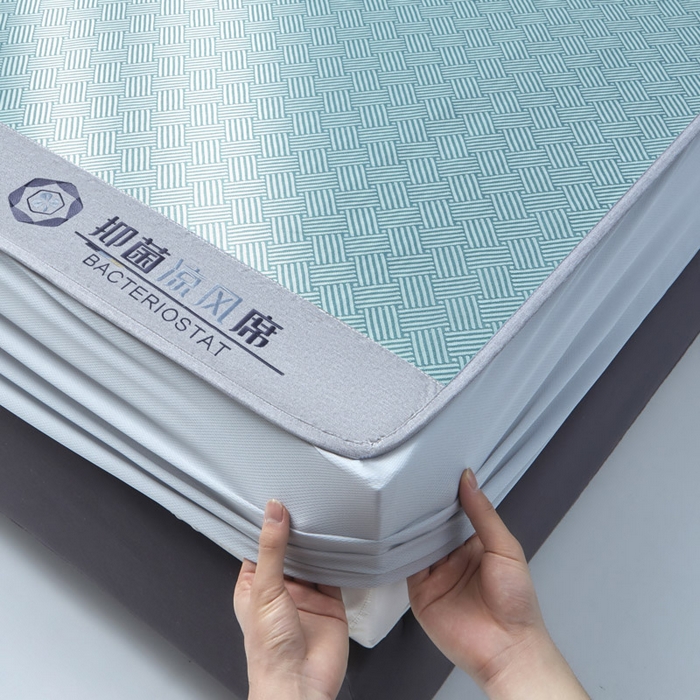 91家纺网 家纺一手货源 找家纺 可恩欣 2026新款冰感凉风席 床笠-凉风绿