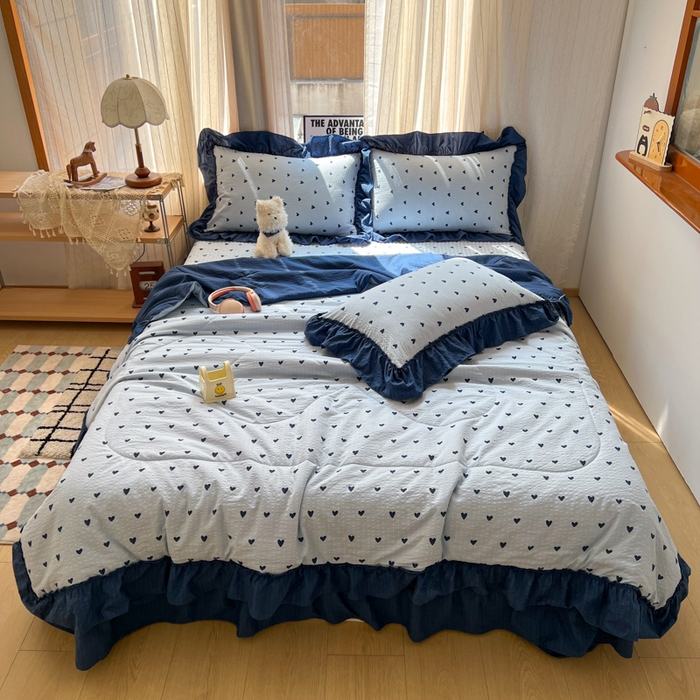 91家纺网 家纺一手货源 找家纺 （总）欧尚 2026新款床盖款花边夏被四件套