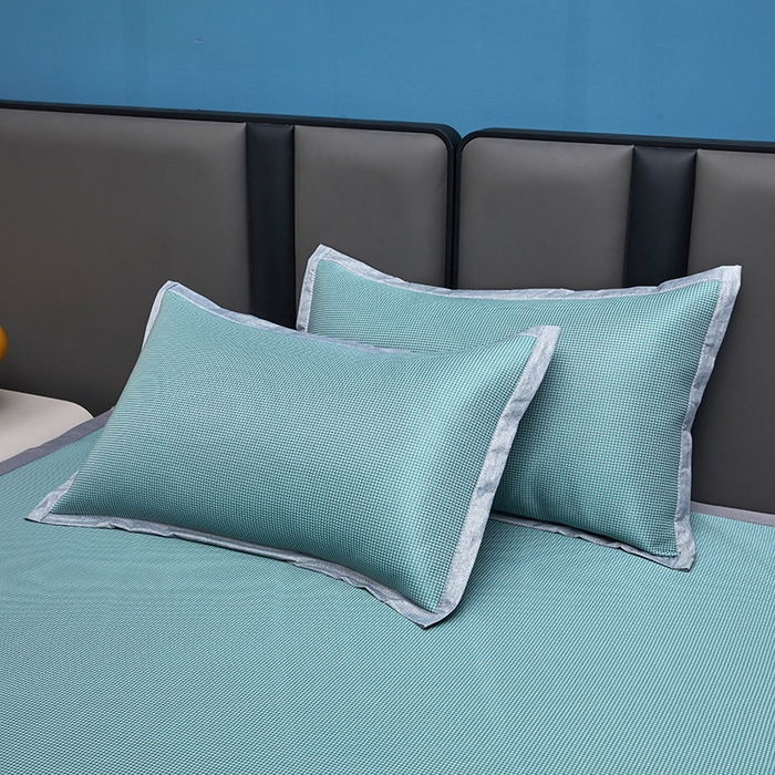 91家纺网 家纺一手货源 找家纺 可恩欣 2026新款冰感凉风席 床席-冰感水绿