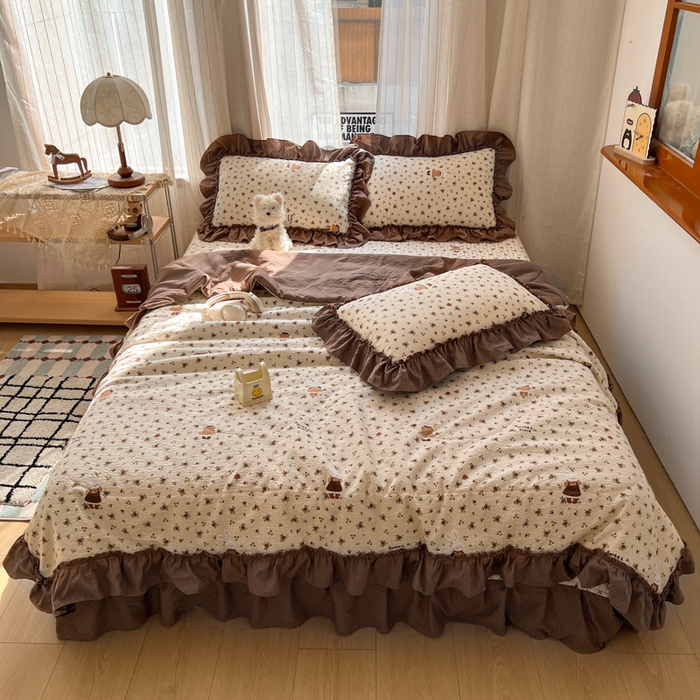 91家纺网 家纺一手货源 找家纺 （总）欧尚 2026新款床盖款花边夏被四件套