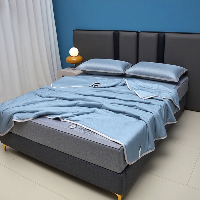 91家纺网 家纺一手货源 找家纺 可恩欣 2026新款冰感凉风席 床席-冰感夏蓝