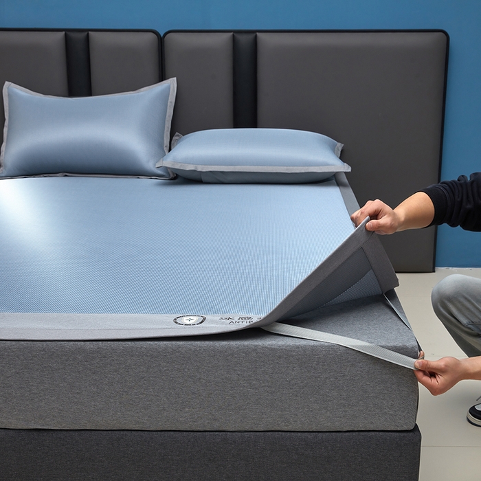 91家纺网 家纺一手货源 找家纺 可恩欣 2026新款冰感凉风席 床席-冰感夏蓝