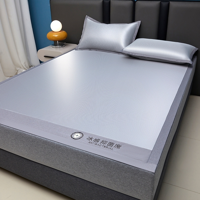 91家纺网 家纺一手货源 找家纺 可恩欣 2026新款冰感凉风席 床席-冰感银灰