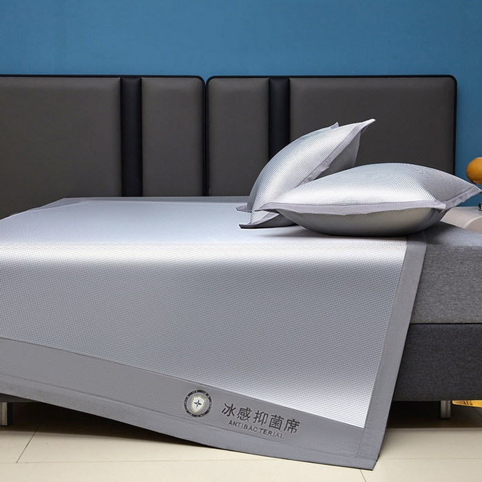 91家纺网 家纺一手货源 找家纺 可恩欣 2026新款冰感凉风席 床席-冰感银灰