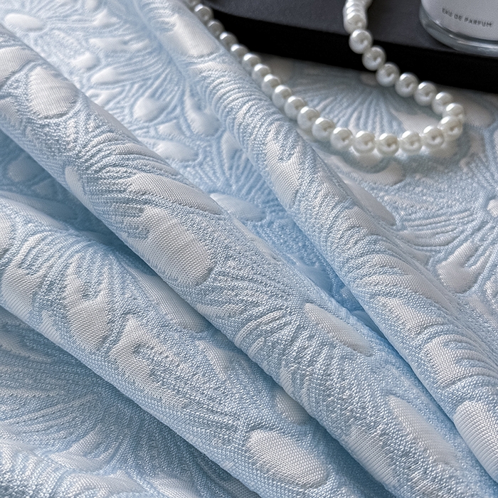 91家纺网 家纺一手货源 找家纺 卡罗兰 2026新款床盖凉席凉感豆豆凉席花边床盖冰豆豆凉席单件三件套-繁花系列 繁花-天蓝