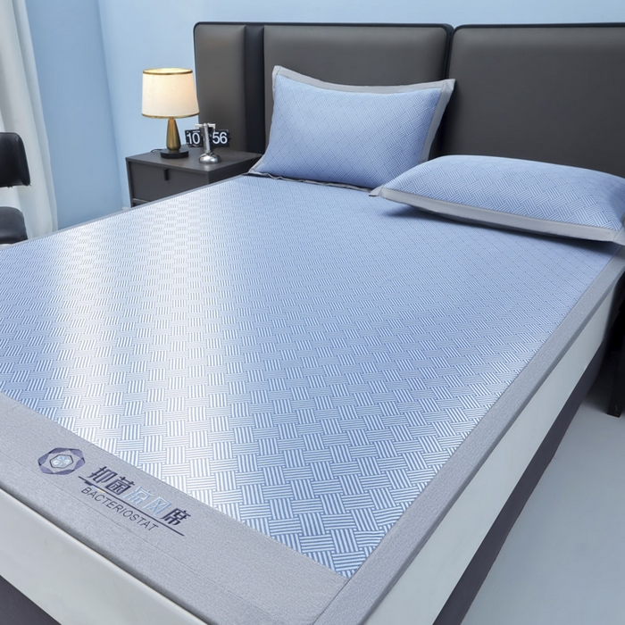 91家纺网 家纺一手货源 找家纺 可恩欣 2026新款冰感凉风席 床席-凉风蓝