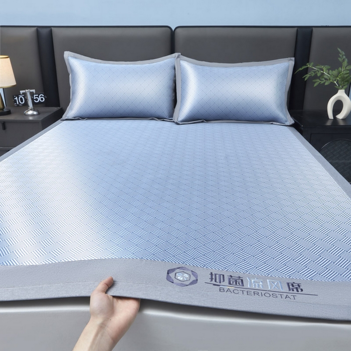 91家纺网 家纺一手货源 找家纺 可恩欣 2026新款冰感凉风席 床席-凉风蓝