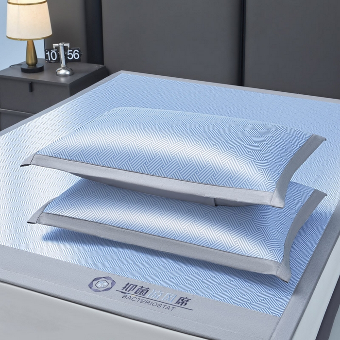 91家纺网 家纺一手货源 找家纺 可恩欣 2026新款冰感凉风席 床席-凉风蓝