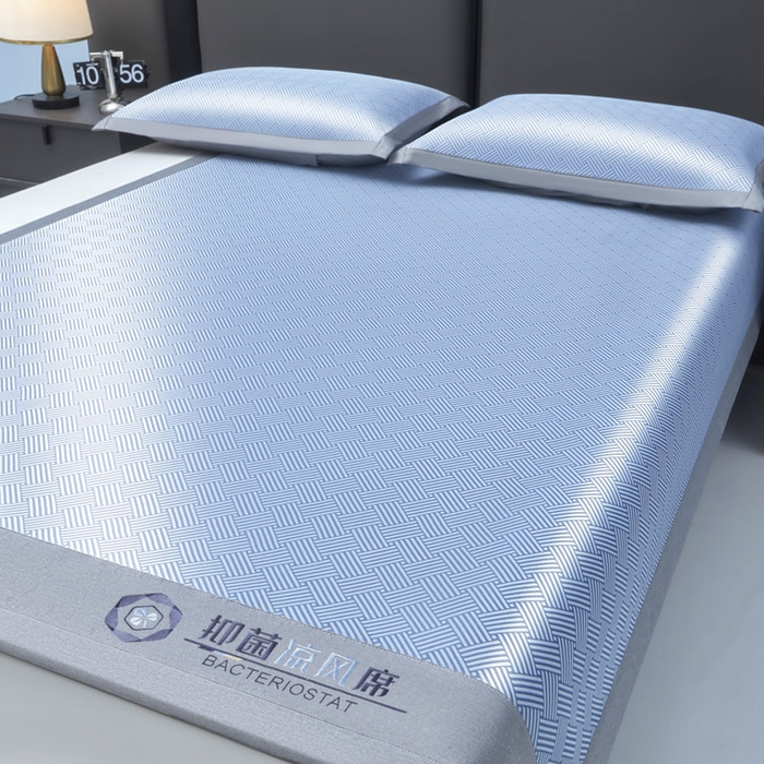 91家纺网 家纺一手货源 找家纺 可恩欣 2026新款冰感凉风席 床席-凉风蓝