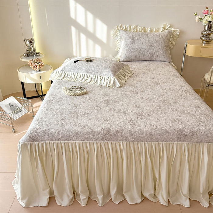 91家纺网 家纺一手货源 找家纺 （总）莱家富 2026新款A类母婴级法式浪漫冰豆豆凉席夏天冰丝席凉感值0.21可机洗家用软席床