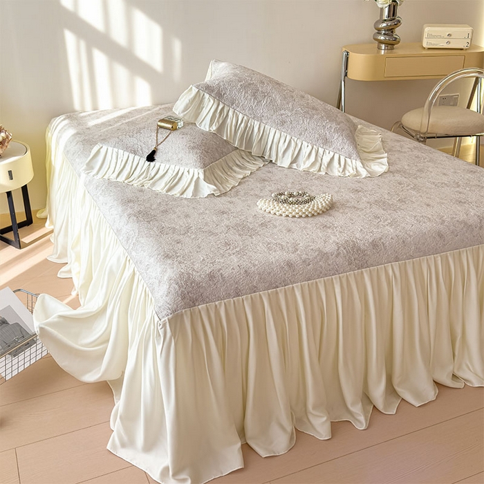 91家纺网 家纺一手货源 找家纺 （总）莱家富 2026新款A类母婴级法式浪漫冰豆豆凉席夏天冰丝席凉感值0.21可机洗家用软席床