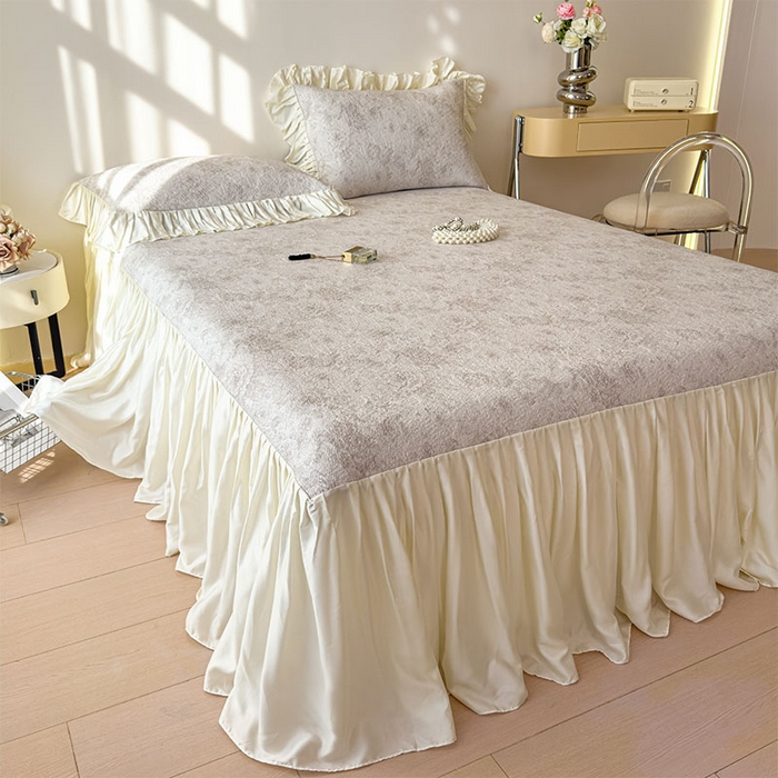 91家纺网 家纺一手货源 找家纺 （总）莱家富 2026新款A类母婴级法式浪漫冰豆豆凉席夏天冰丝席凉感值0.21可机洗家用软席床